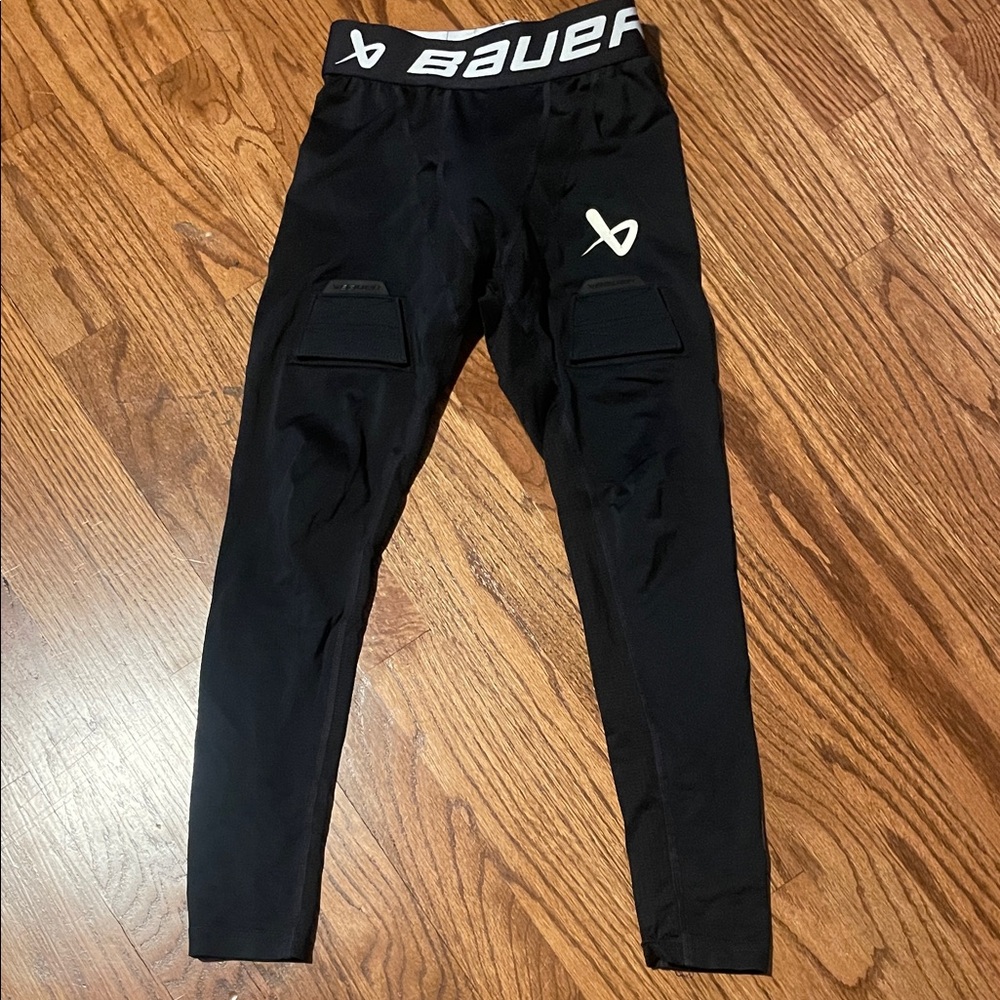 Bauer Black Compression Hockey Tights with Logo